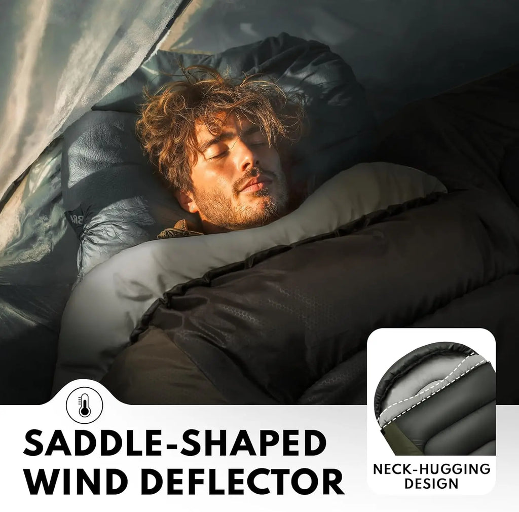 0 Degree XXL Winter Sleeping Bags for Adults Cold Weather,Camping Sleeping Bag for Kids with Compression Sack,4 Season Camping