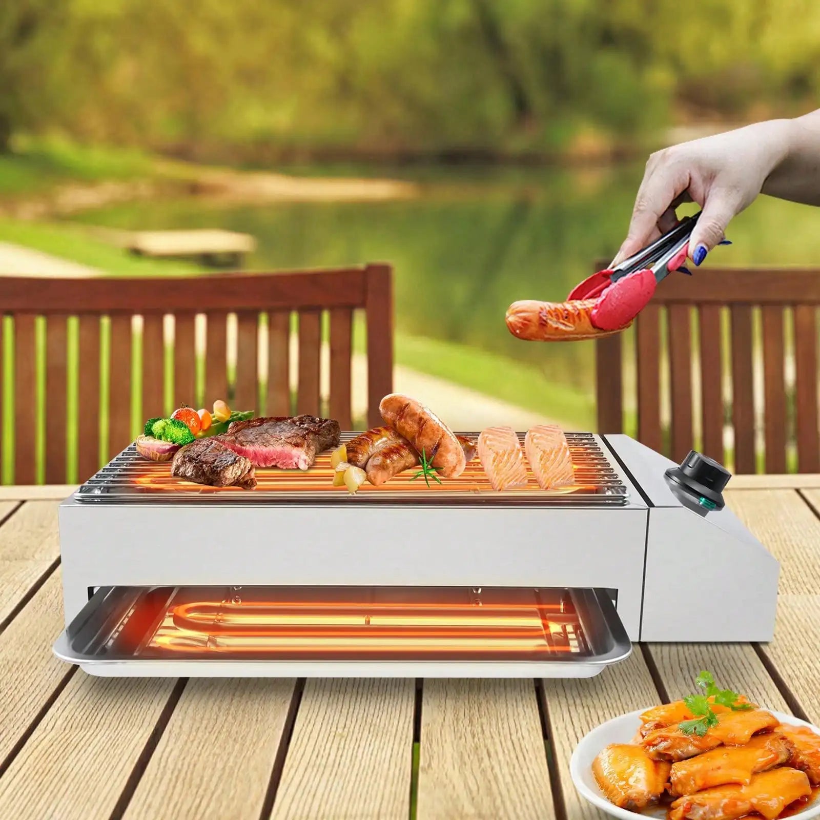 Family Smokeless Grill 1800W 110V 
Stainless Steel Electric 
Barbecue Oven Grill For Restaurant BBQ Equipment