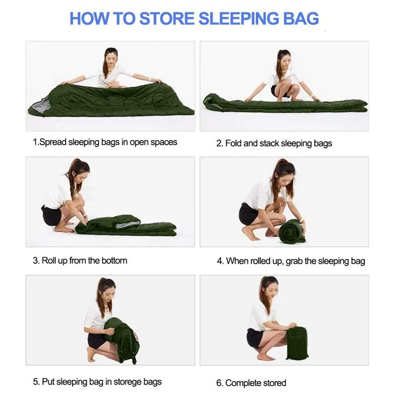 Camping Sleeping Bag Lightweight 4 Season Warm
Envelope Backpacking Outdoor Mummy Cotton Winter Sleeping Bag