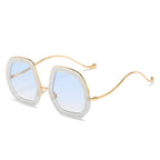 Oversized Polygon Sunglasses Women 2022 Luxury Diamond Shiny Crystal 
Men Shade Hipster Party Eyewear