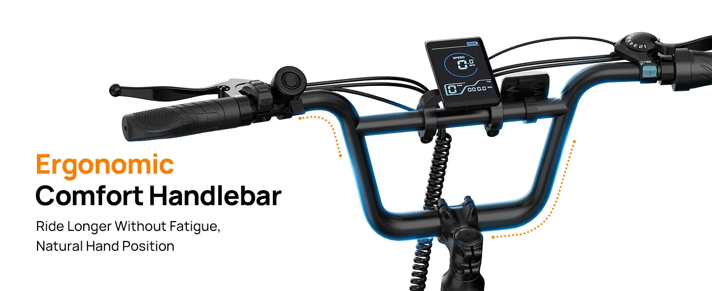 URLIFE 1000W E20 Electric Bike | 
48V 13Ah Removable Battery,
 20MPH, 20''X3" Fat Tire, 7-Speed  with Dual Disc Brake