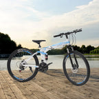 26" Foldable Mountain Bike for Men - 
21-Speed All-Terrain Commuter with Dual Disc Brakes