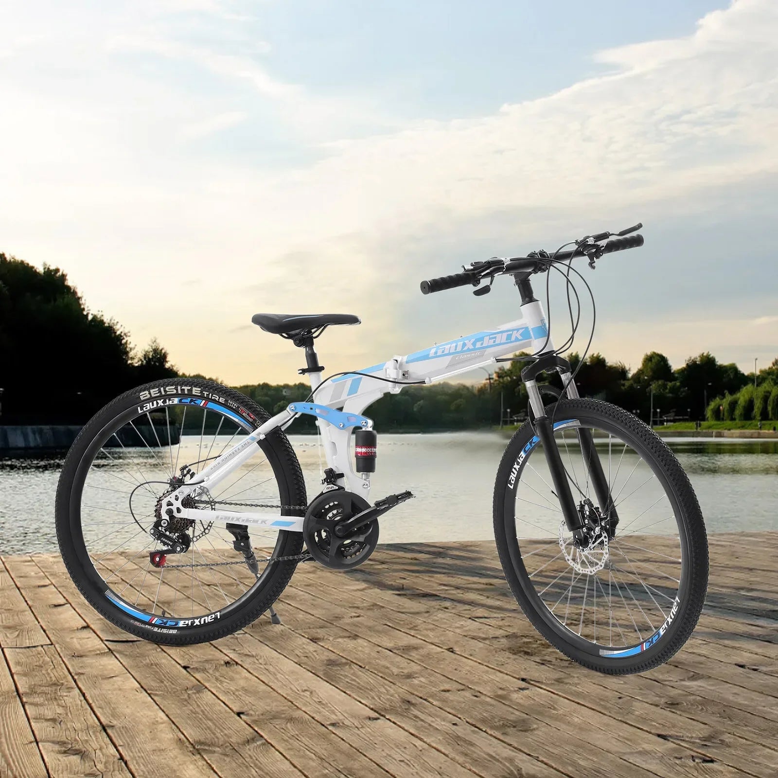 26" Foldable Mountain Bike for Men - 
21-Speed All-Terrain Commuter with Dual Disc Brakes