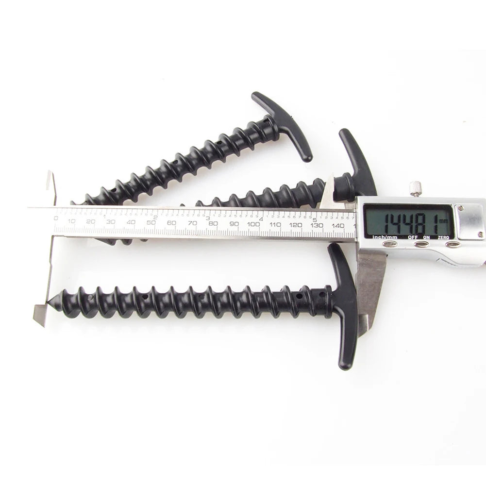 10pcs/set Windproof Fixed Ground Nails Camping Peg Screw Stakes Hiking Tent Pins for Mountaineering Fishing 14.5x7cm
