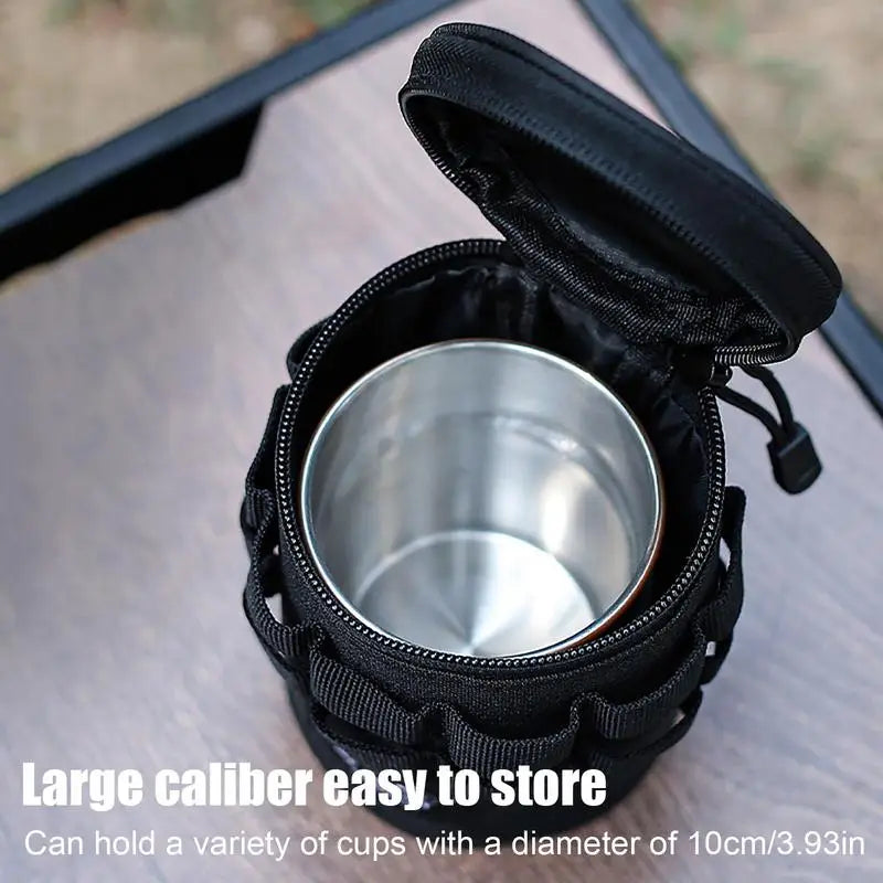 Water Bottle Storage Bag Water Bottle Carrier Pouch with Mesh Bag with Adjustable Handle for Outdoor Climbing Hiking Travel