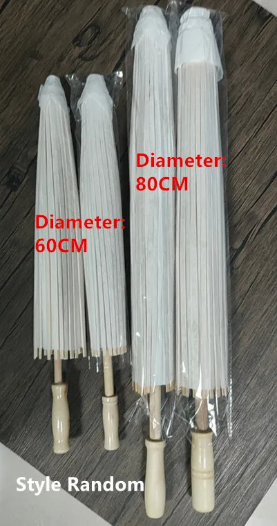White Paper Parasol for Wedding Photo Cosplay Prop DIY Umbrella for Bridal Baby Shower Party 60cm 80cm 10/15/20/30/50/100Pcs