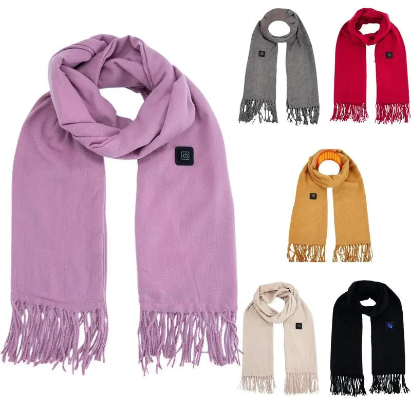 USB Charging Electric Heated Scarf Adjustable Temperature Electric Winter Warmer Unisex Creative Neck Warmer