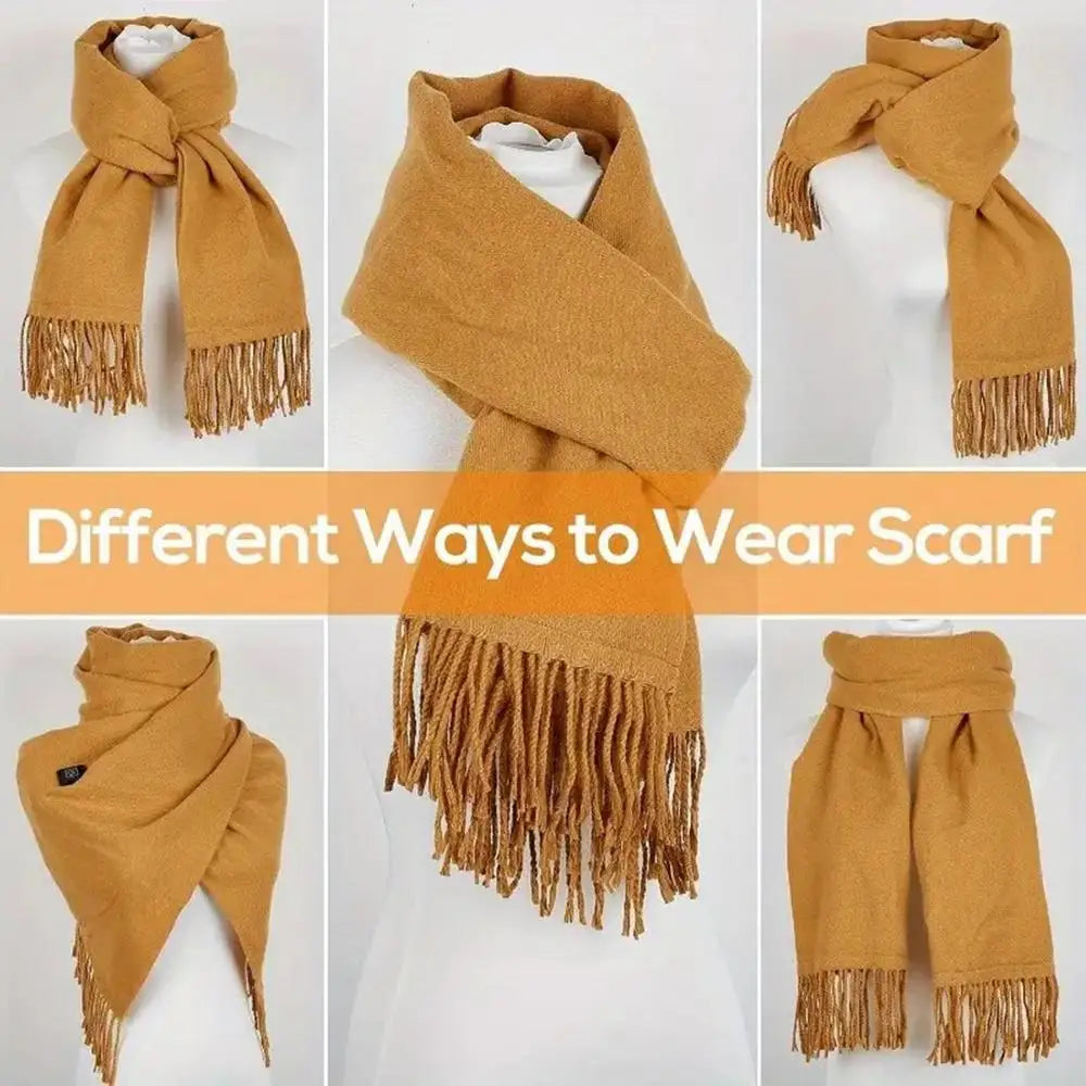 USB Charging Electric Heated Scarf Adjustable Temperature Electric Winter Warmer Unisex Creative Neck Warmer
