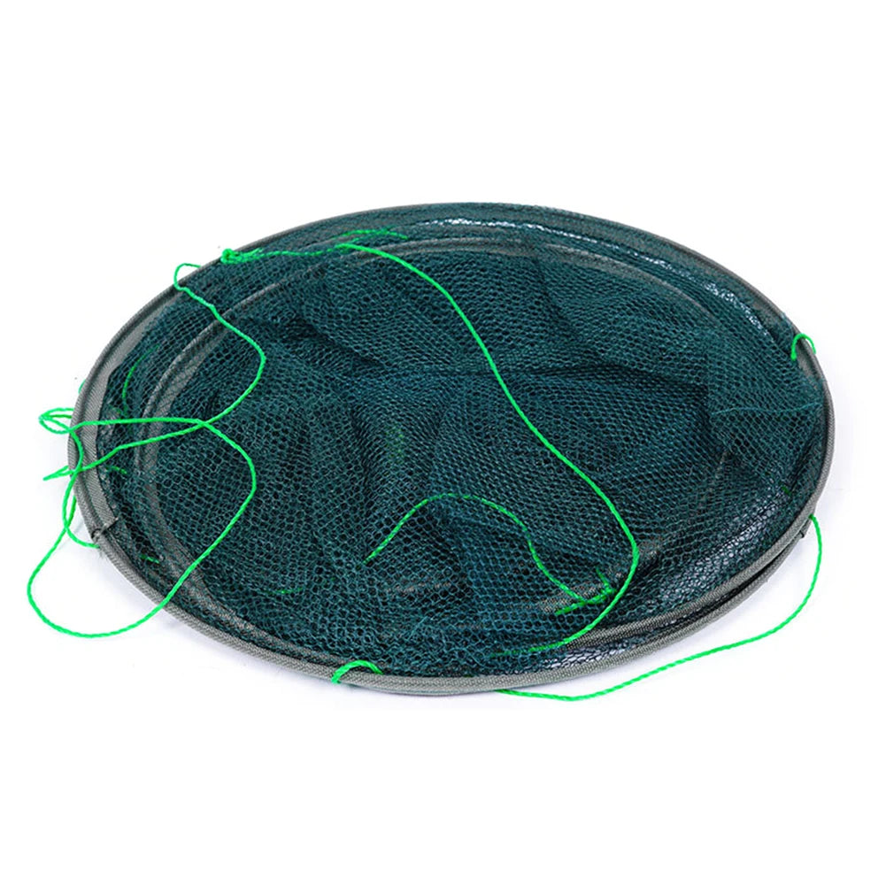 Portable Foldable Fish Net 
Folded  Mesh.   Baits Trap Cast,  Crab , Shrimp , Cage