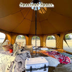 16.4ft x 9.2ft Canvas Wall Tent with Stove Jack for Outdoor Glamping Experience