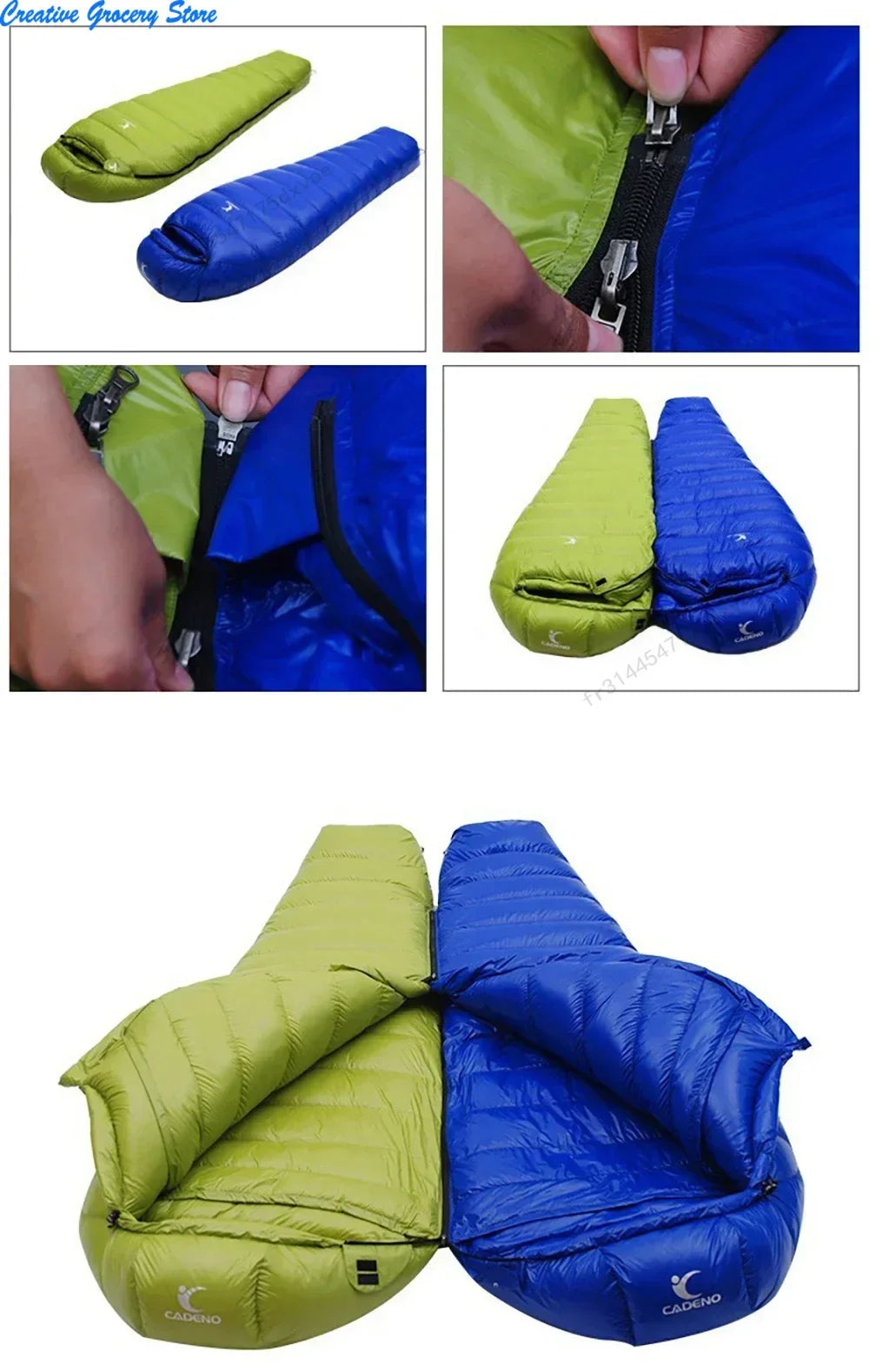 Outdoor Camping White Duck Down Sleeping Bag
Ultralight Winter Autumn Adult Sleeping Bag Suitable for Travel Hiking Camping