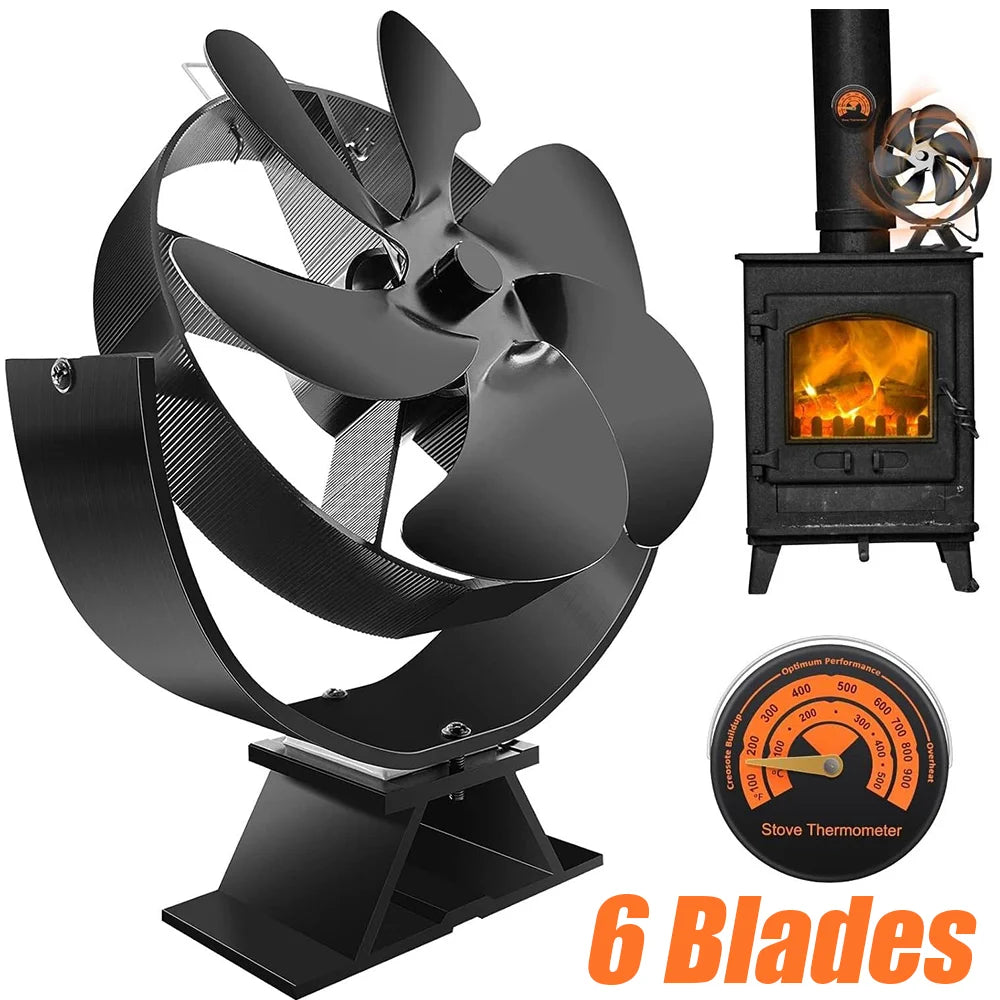 360° Rotating Stove Fan 
Heat Powered Fireplace Fan
Log Wood Burner Eco-fan Quiet Fireplace Fan Home Winter Warm Heat