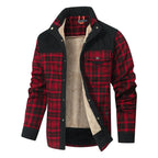 Men's Jackets Winter Windproof Warm 
Casual Bomber Coat Plaid Sherpa Lined Flannel Outdoor Classic  US Size