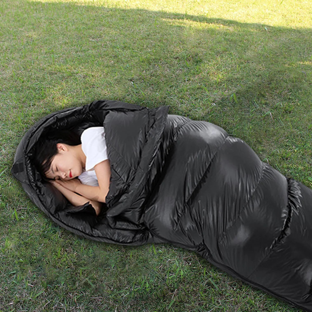 Mummy Sleeping Bag White Duck Down
Camping  Waterproof Portable for Adults Cold Weather