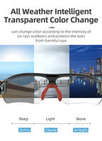 ROCKBROS Cycling Photochromic Glasses UV400 Protection Sunglasses Lightweight Bicycle Glasses Men Women Outdoor Sports Glasses