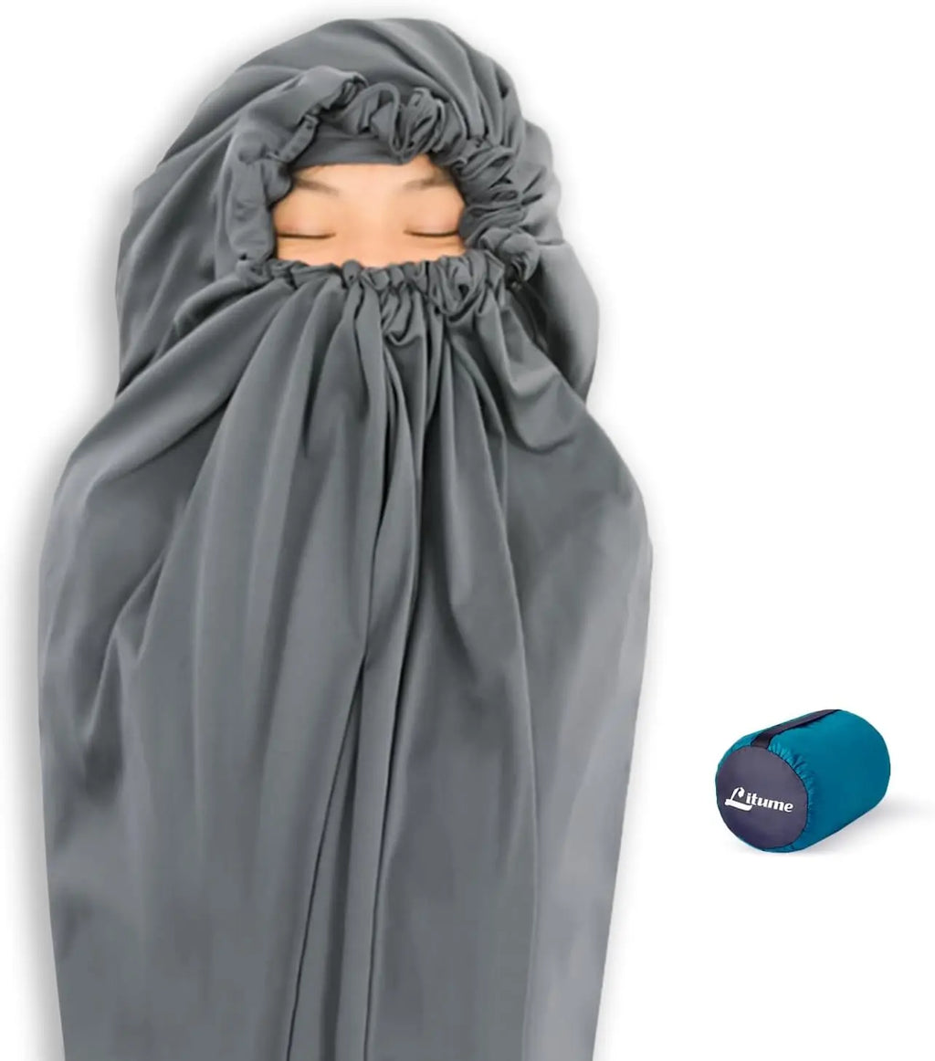 Thermolite Sleeping Bag Liner Adds 22°F Warmth, Mummy Sack for Camping & Travel in Cold Weather