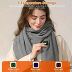 USB Charging Electric Heated Scarf Adjustable Temperature Electric Winter Warmer Unisex Creative Neck Warmer