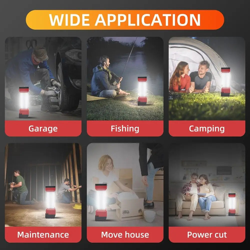 LED Work Light or  18v Battery, 2900LM Outdoor Camping Lantern, 2nd Portable Inspection Light or Car Repair,Workshop, 
BATTERY not included.