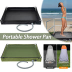 Portable Shower Pan with Drain Hose Camping , 
Outdoor Tent Shower Tray,    for RV  Camping , Beach,  Pet Bath