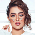 Stonefans Tassel Glasses Frame Women Luxury Retro Sunglasses Bohemian Without Lens Women's Accessories Eyes Glasses Face Jewelry