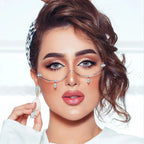 Stonefans Tassel Glasses Frame Women Luxury Retro Sunglasses Bohemian Without Lens Women's Accessories Eyes Glasses Face Jewelry