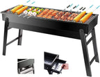 Portable Charcoal Grill 24"x13"x9", 
Lightweight Folding BBQ for Camping, Hiking, Picnics & Travel