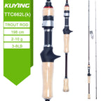 KUYING TETON  5'2" 6' 6'3" 6'4"6'2" 6'6"  Cane Spinning Rod &  Casting FUJI Carbon 1-4g 0.8-3g 2-10g M-Fast bfs
