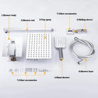 Black Concealed Shower System
Rain Waterfall Bathroom Embedded Shower Faucet Set with Tub Spout