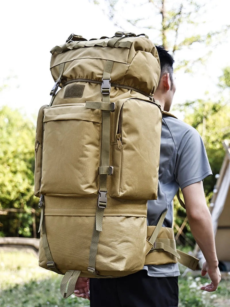 110L Large Capacity Outdoor Backpack Sports Travel  Frame Hiking Bag