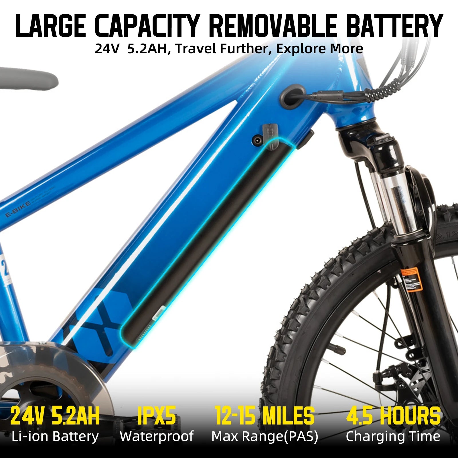 JOYSTAR Electric Bike for Kids Teens Ages 7+ 
with 250W Motor, 15 Miles 15MPH 
Mountain