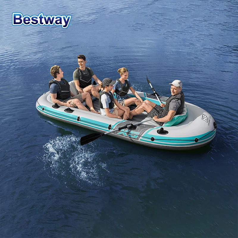 Bestway 65159 5 Person Inflatable Kayak - 
Durable PVC Material, Large Adventure Boat, Kit Format, Highly Buoyant and Stable