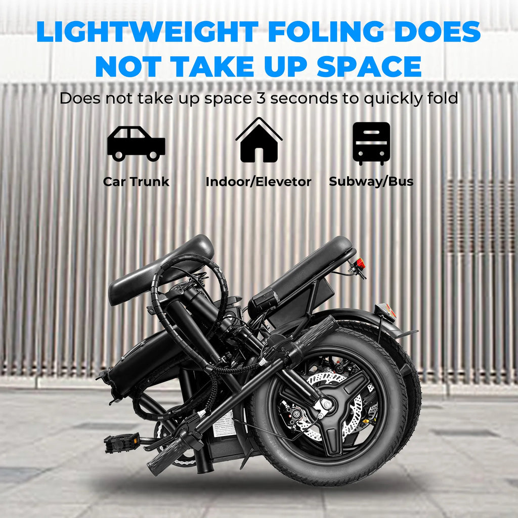 Adult Electric Bike, 20 MPH,    560W Motor,48V Removable Battery,
14inch Folding Maximum 32 Miles,1Year Warranty Ebike