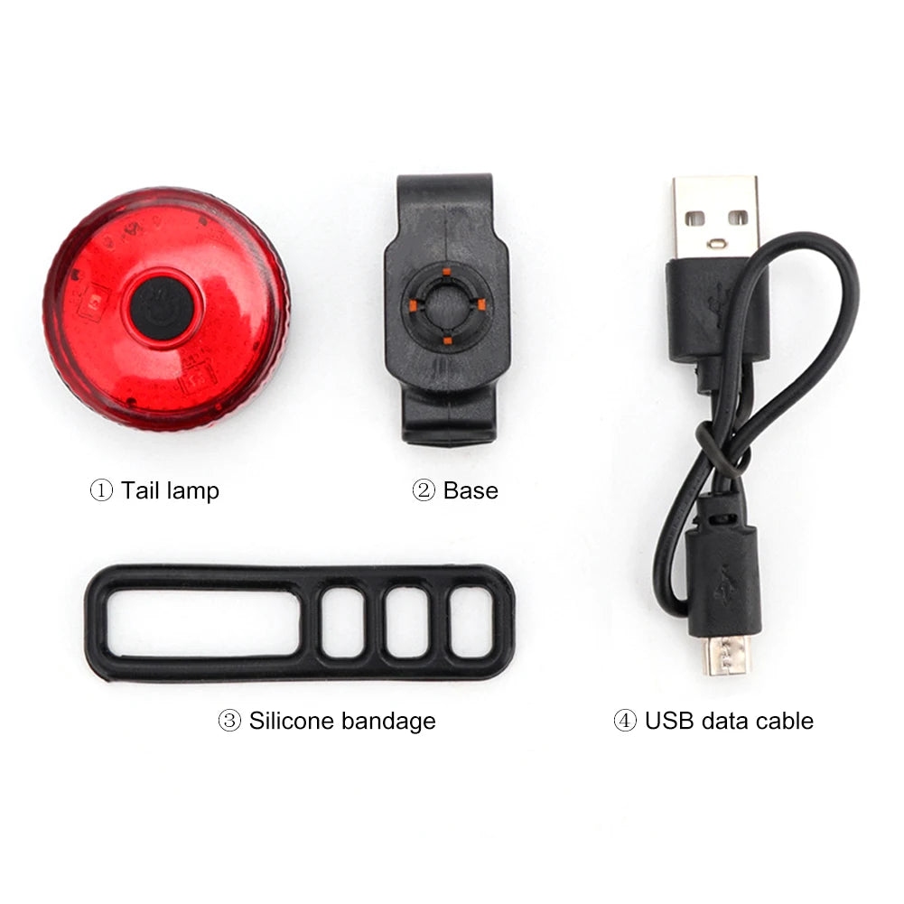 Bike Tail & Headlight           Rear Light Rechargeable 
Front Light 3 Modes           LED Riding Warning Light for Outdoor Cycling