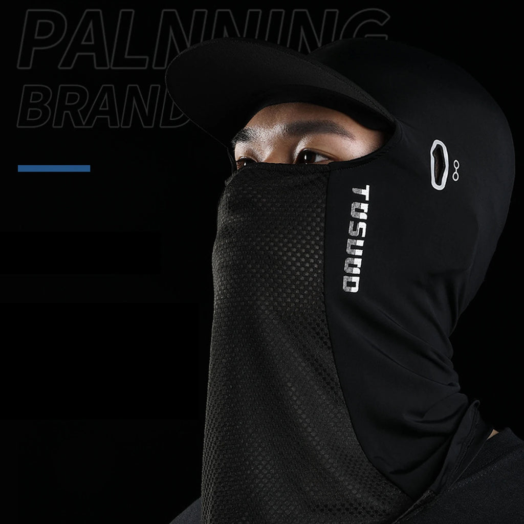 Sunscreen Face Cover Sun Hood Hat UV Protection Ice Silk Headgear For Men Women Cycling Climbing Running Motorcycle Helmets