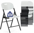 10 Pack Thicker 800 LBS White Folding Chairs, Commercial Grade for Events
