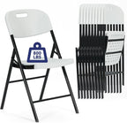 10 Pack Thicker 800 LBS White Folding Chairs, Commercial Grade for Events