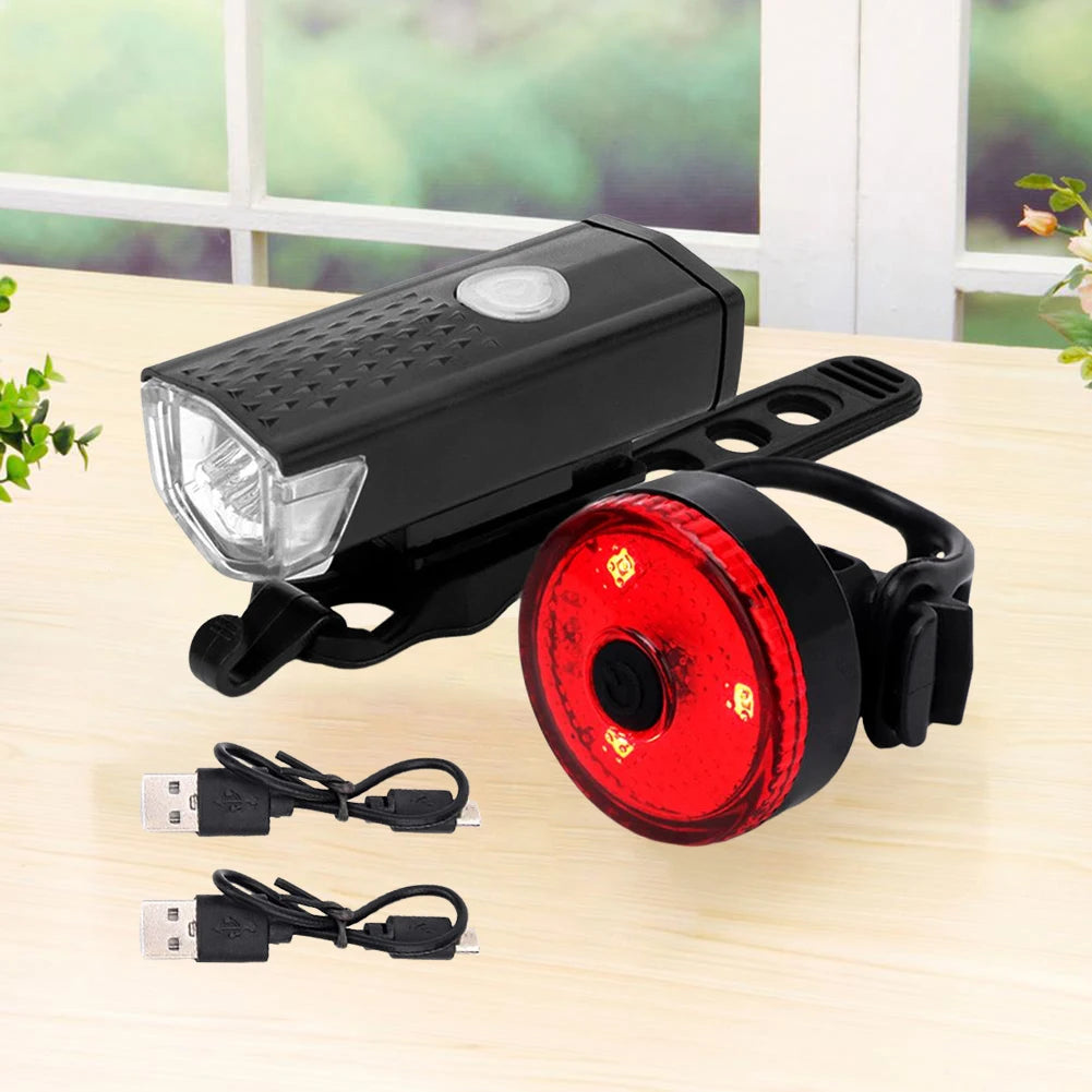 Bike Tail & Headlight           Rear Light Rechargeable 
Front Light 3 Modes           LED Riding Warning Light for Outdoor Cycling