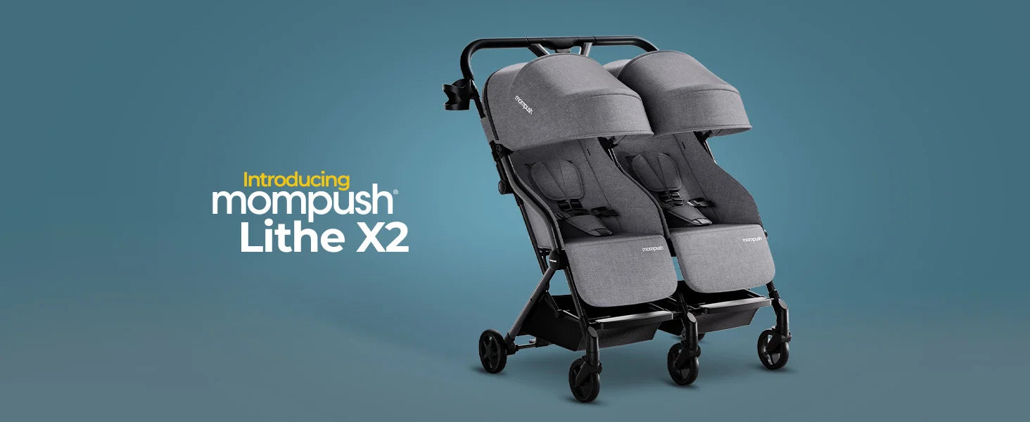 Lithe Double Stroller, Lightweight Side by Side Stroller,
 for Newborn and Toddler, Easy Fold, Spacious Seats with Recline, UPF50+