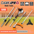 10 in 1 Multi-Functional Trimming Tool, 
52CC 2-Cycle Garden Tool System with Gas Pole Saw,
Hedge Trimmer, Grass Trimmer