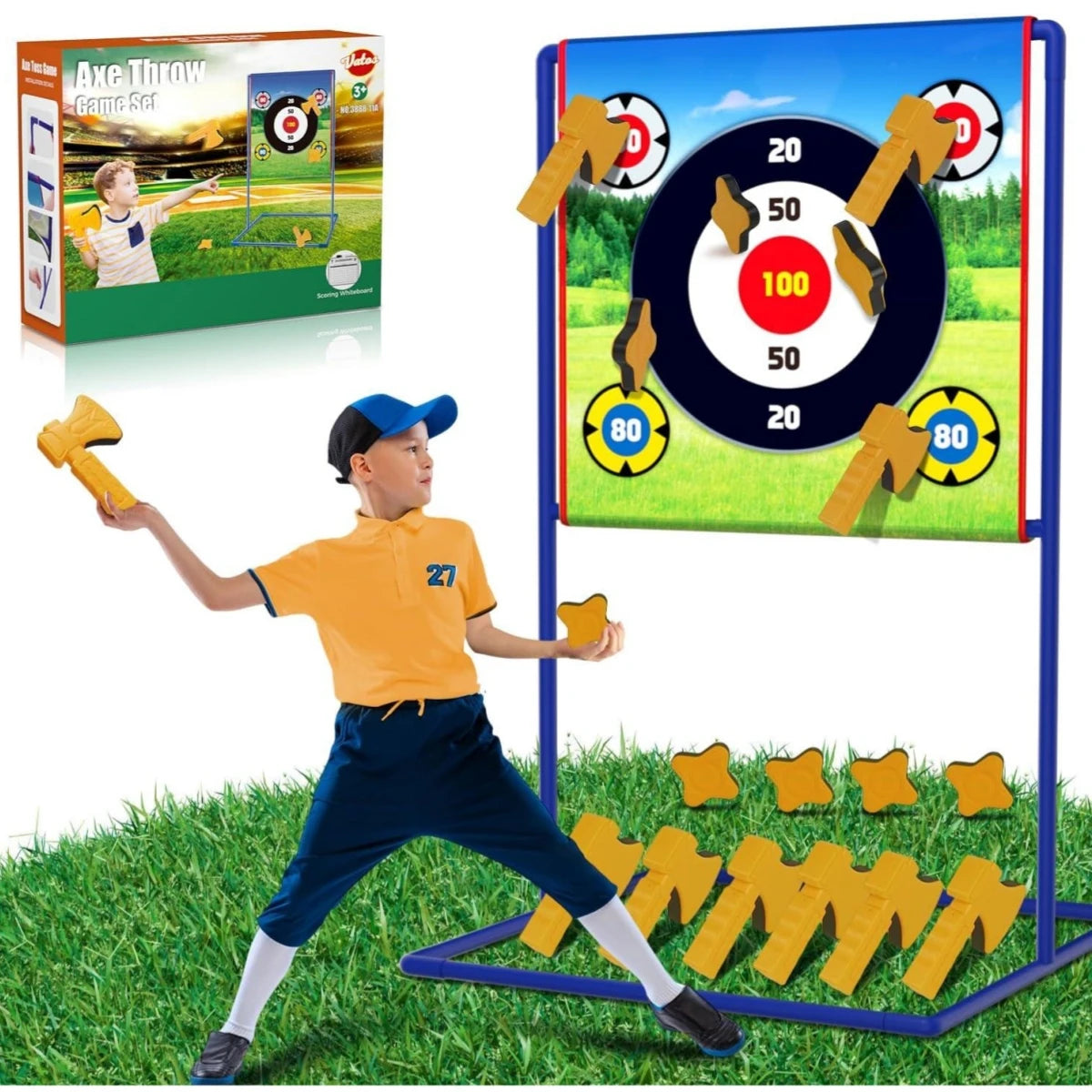 VATOS Axe Star Throwing Game Set .  
Toy For Kids Target Fun Indoor Outdoor Sport.   Party ,Play ,Game B,rthday Gift for Boys Girls