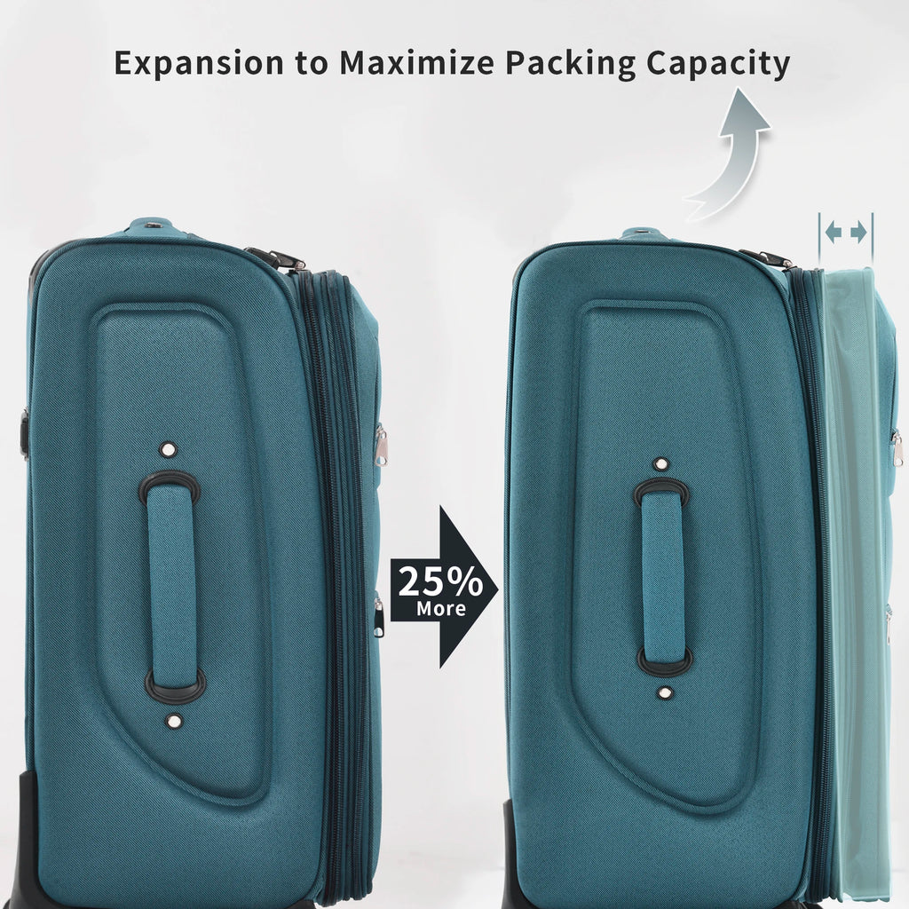 Softside Luggage,  Expandable,  3 Piece Set, Suitcase ..  
Upright Spinner Softshell Lightweight for Travel