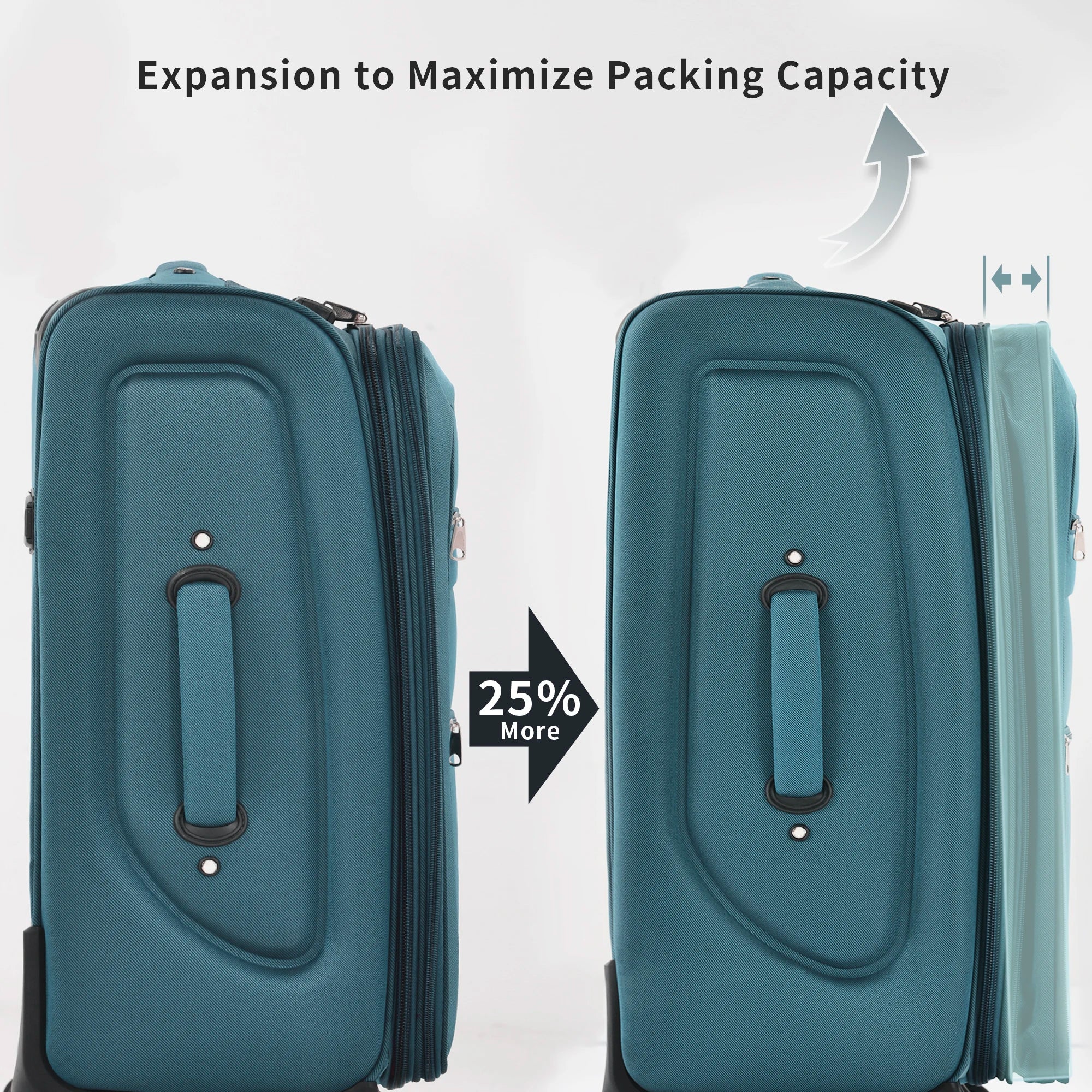 Softside Luggage,  Expandable,  3 Piece Set, Suitcase ..  
Upright Spinner Softshell Lightweight for Travel