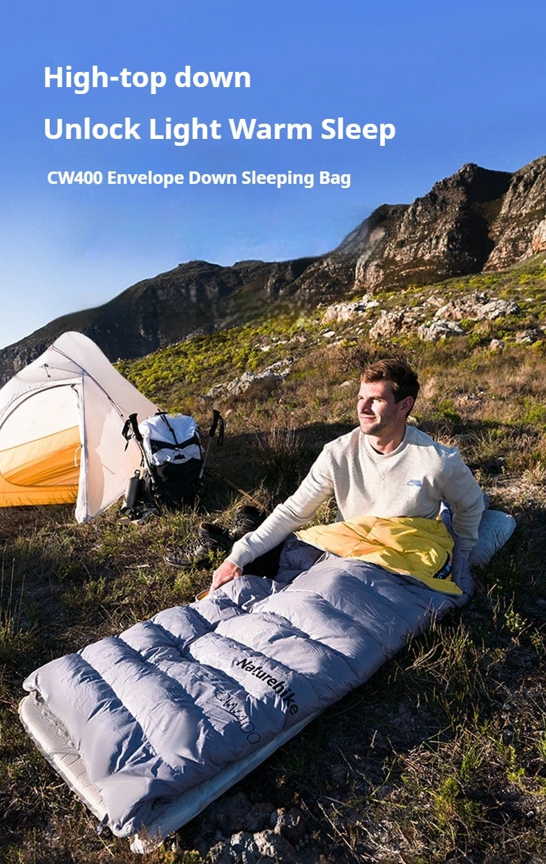 Naturehike Outdoor Down Sleeping Bag Duck Down 
Winter Ultralight Camping Portable Warm Envelope 650FP Adult