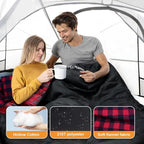 XXL Queen Size Two Person Flannel Sleeping Bag for Adults with 2 Pillows, 
Ideal for Camping and Outdoor Adventures