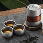 Camping Tableware Set 
Lightweight Titanium Coffee Pot Tea Kettle
 Outdoor Camping Kettle Set 3 Cups Tea Set For Hiking Picnic