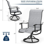 Terrace Swivel Chair, 4-piece Set, 
Outdoor/Indoor  Rocking Chairs, 
All-weather Textile High Back and Metal Frame