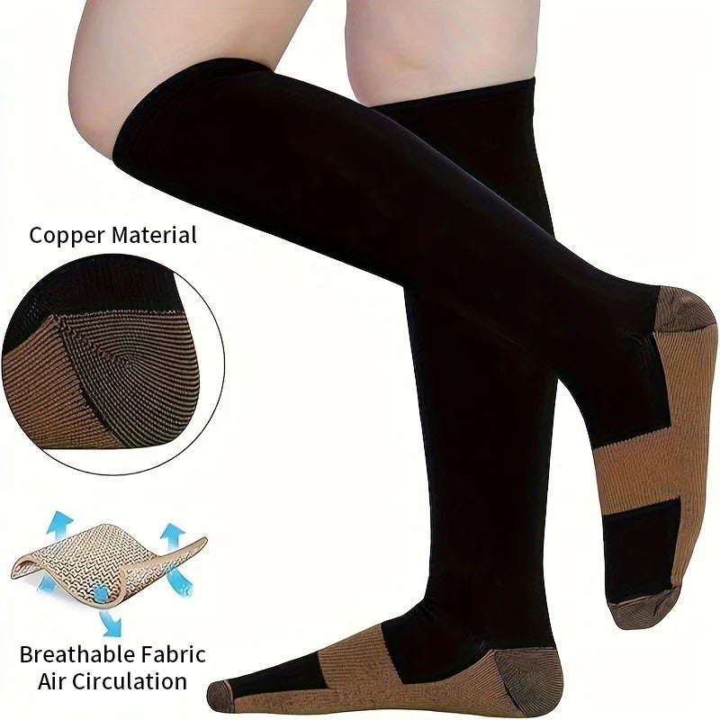 6 pairs copper fiber compression socks 
for men and women for;
 running ,and traveling for nurses and pregnant women mid-calf design