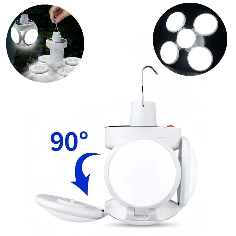 Solar LED Camping Lantern . Rechargeable . Portable. 
Hanging Tent , Outdoor, Emergency Light for Travel ,Hiking ,Power Outages Use