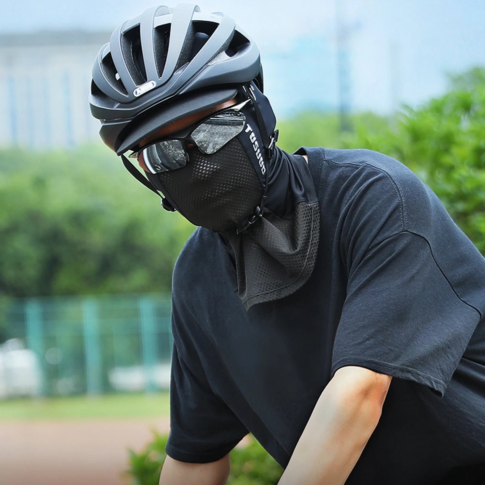 Sunscreen Face Cover Sun Hood Hat UV Protection Ice Silk Headgear For Men Women Cycling Climbing Running Motorcycle Helmets