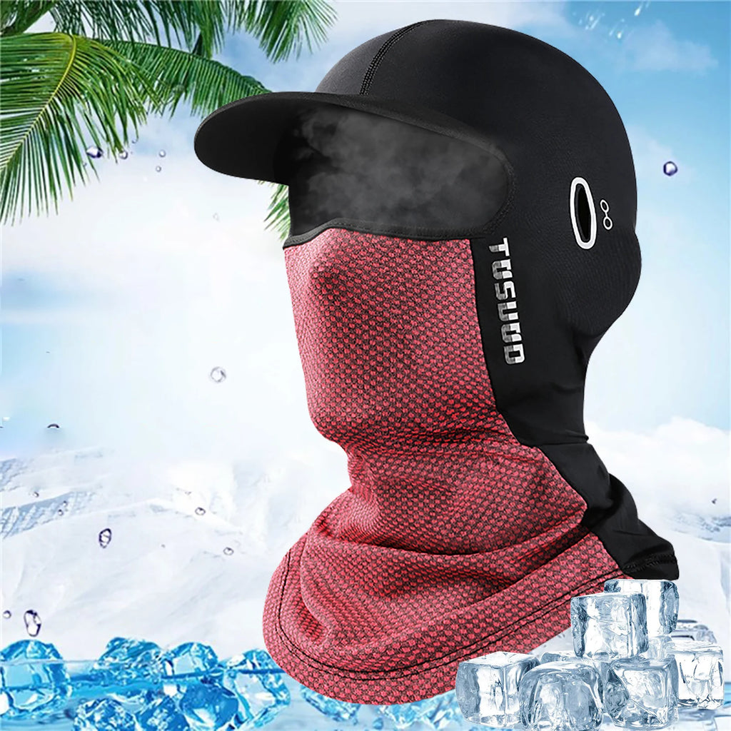 Sunscreen Face Cover Sun Hood Hat UV Protection Ice Silk Headgear For Men Women Cycling Climbing Running Motorcycle Helmets
